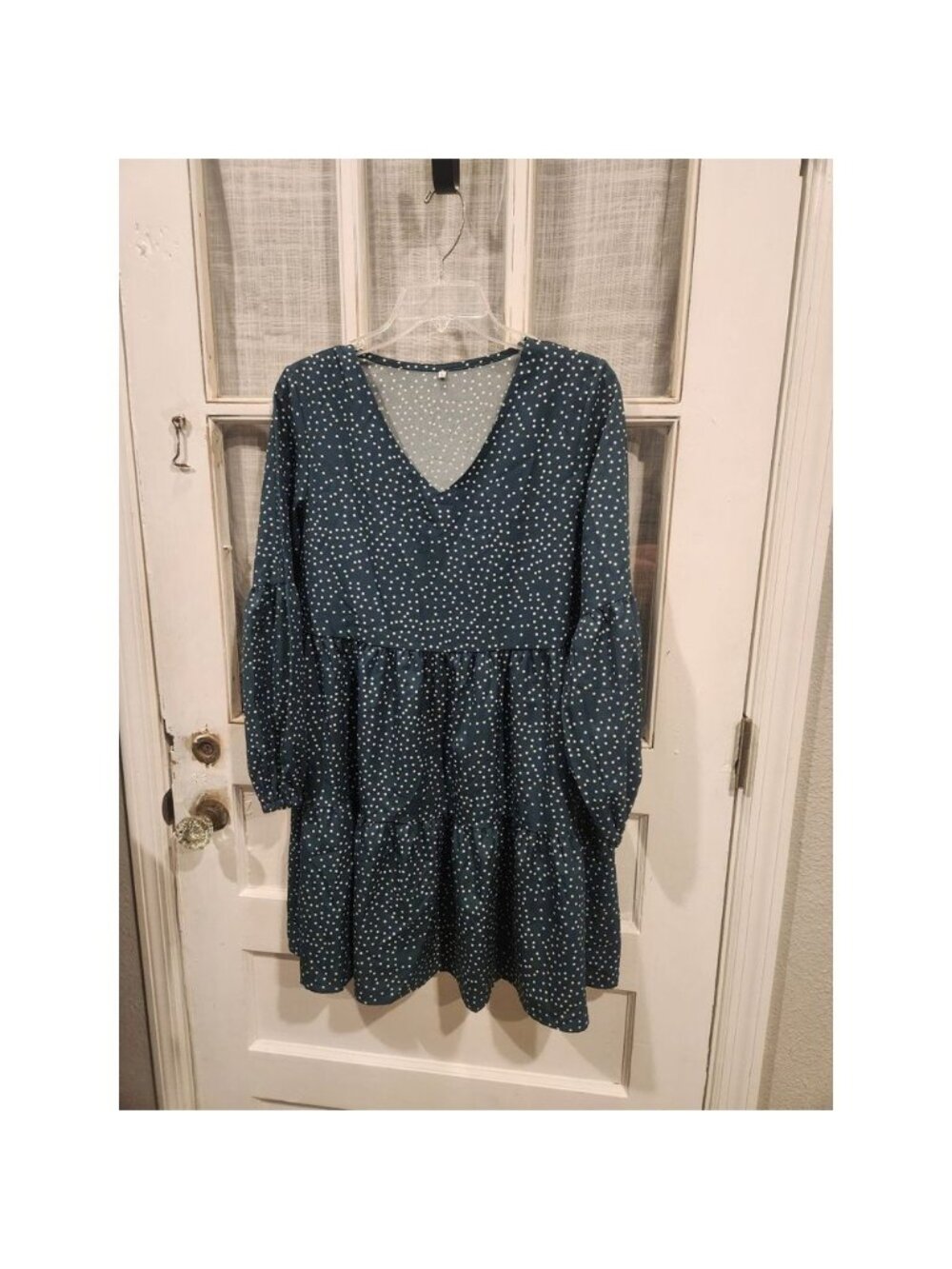 Green and‎ White Polka Dot Flowy Dress Women's Size Small